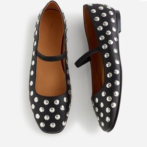 Madewell Black Flats with Silver Accents